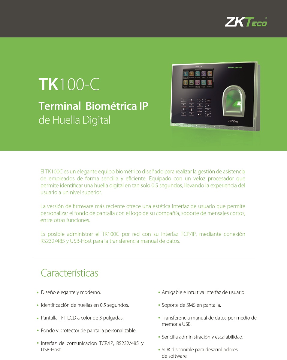 دستگاه حضور و غیاب TK100-C