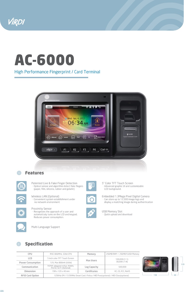 دستگاه حضور و غیاب ac-6000